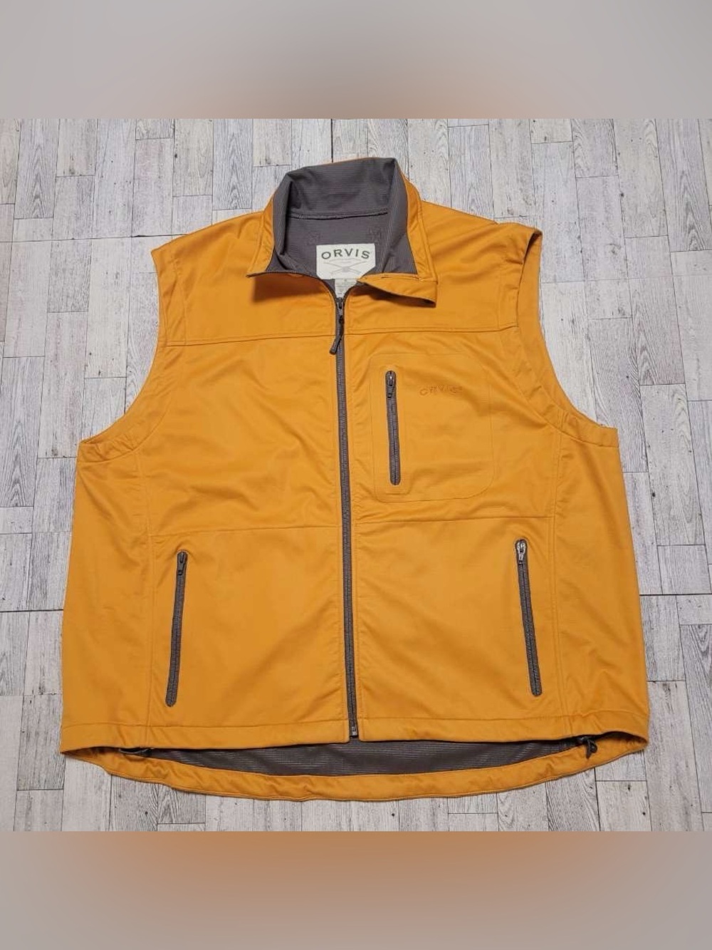 Men's Orvis Pro Insulated Zip Up Tactical Orange Field Vest Size XL